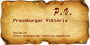 Pressburger Viktória névjegykártya